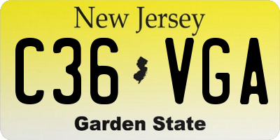 NJ license plate C36VGA