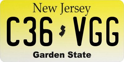 NJ license plate C36VGG