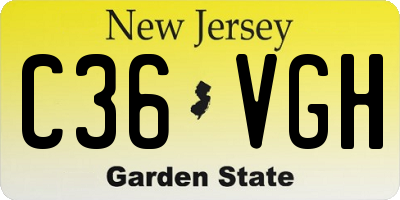 NJ license plate C36VGH