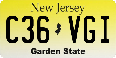 NJ license plate C36VGI
