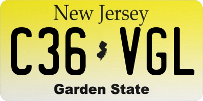 NJ license plate C36VGL