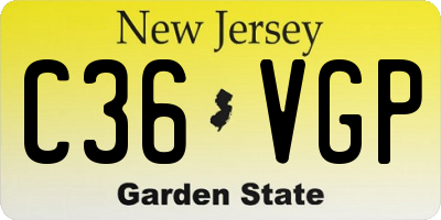 NJ license plate C36VGP