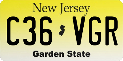 NJ license plate C36VGR