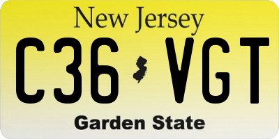 NJ license plate C36VGT