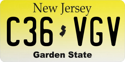 NJ license plate C36VGV