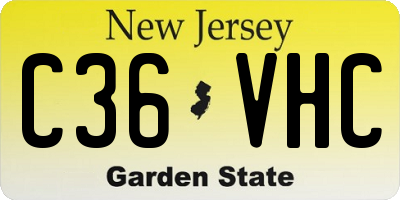 NJ license plate C36VHC