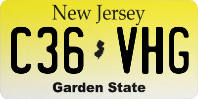 NJ license plate C36VHG