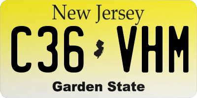 NJ license plate C36VHM