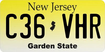 NJ license plate C36VHR