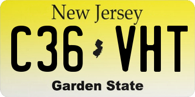NJ license plate C36VHT
