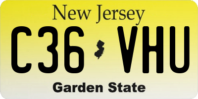 NJ license plate C36VHU