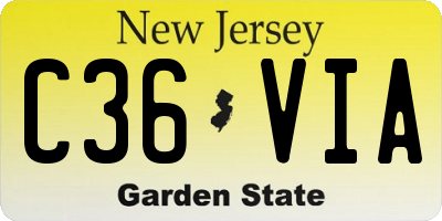 NJ license plate C36VIA