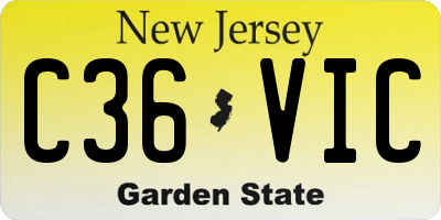 NJ license plate C36VIC