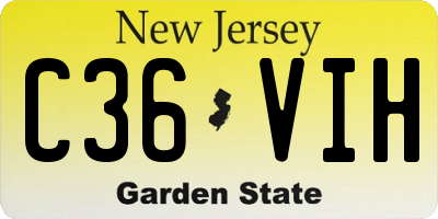 NJ license plate C36VIH