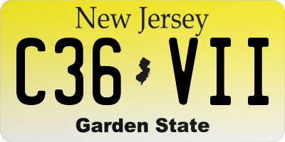NJ license plate C36VII