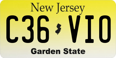 NJ license plate C36VIO
