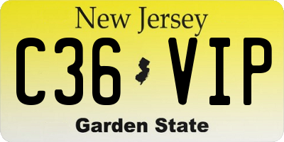NJ license plate C36VIP
