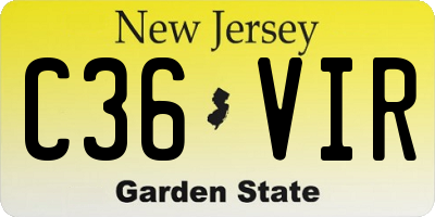 NJ license plate C36VIR
