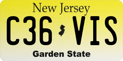 NJ license plate C36VIS
