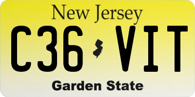 NJ license plate C36VIT