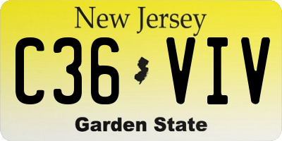 NJ license plate C36VIV