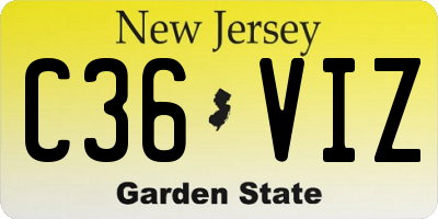 NJ license plate C36VIZ