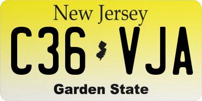 NJ license plate C36VJA