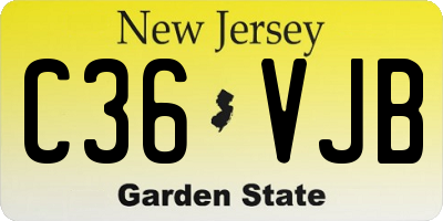 NJ license plate C36VJB