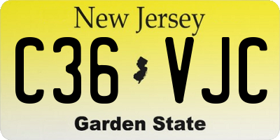 NJ license plate C36VJC