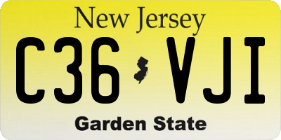 NJ license plate C36VJI
