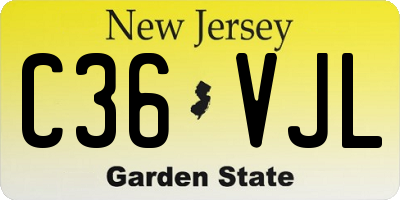 NJ license plate C36VJL