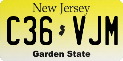 NJ license plate C36VJM