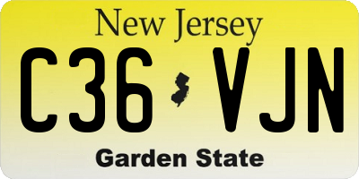 NJ license plate C36VJN