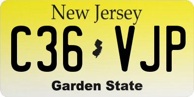 NJ license plate C36VJP