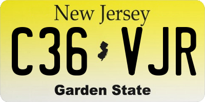 NJ license plate C36VJR