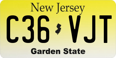 NJ license plate C36VJT