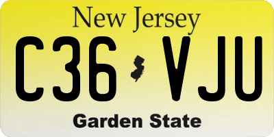 NJ license plate C36VJU