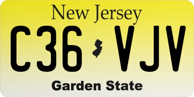NJ license plate C36VJV