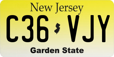 NJ license plate C36VJY
