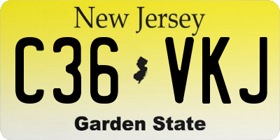 NJ license plate C36VKJ