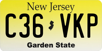 NJ license plate C36VKP