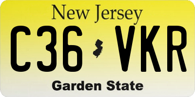NJ license plate C36VKR