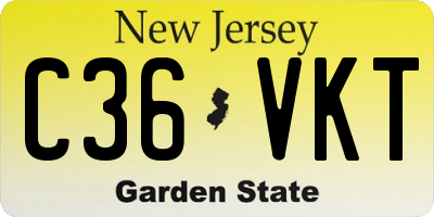 NJ license plate C36VKT