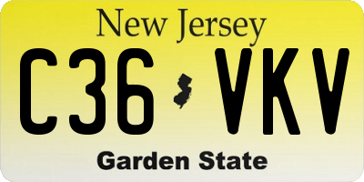 NJ license plate C36VKV