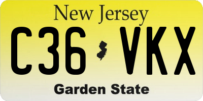 NJ license plate C36VKX