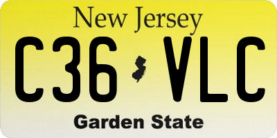 NJ license plate C36VLC