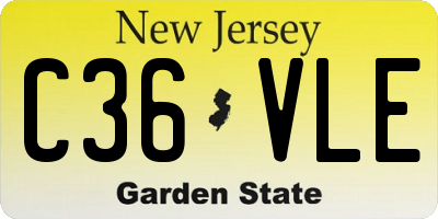 NJ license plate C36VLE