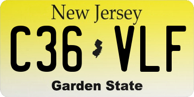 NJ license plate C36VLF