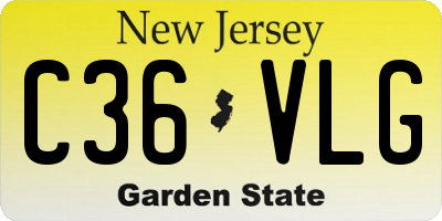NJ license plate C36VLG