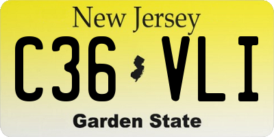 NJ license plate C36VLI